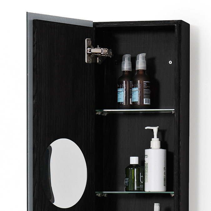 800mm Slimline Mirror Cabinet Dark Oak