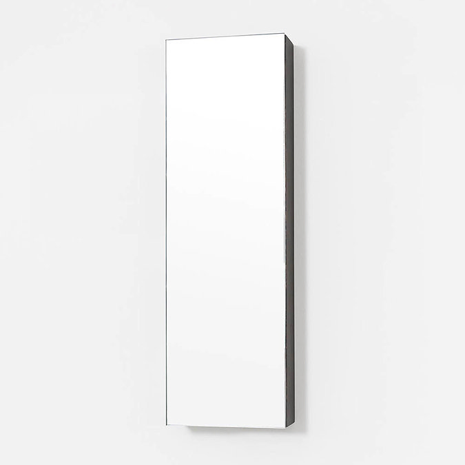 800mm Slimline Mirror Cabinet Dark Oak Large Image