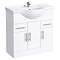 Alaska 850mm Vanity Unit (High Gloss White - Depth 330mm) Large Image