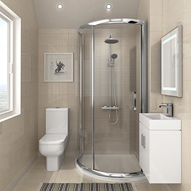 860 x 860mm Pacific Single Entry Quadrant & En-Suite Set Large Image