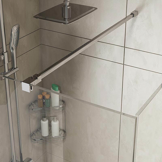 8mm Wetroom Screen + Chrome Retaining Arm  Profile Large Image