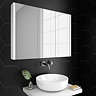 Turin 3-Door Mirror Cabinet (Minimalist White - 900mm Wide)  Feature Large Image