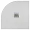 900 x 900mm White Slate Effect Quadrant Shower Tray + Chrome Waste In Bathroom Large Image
