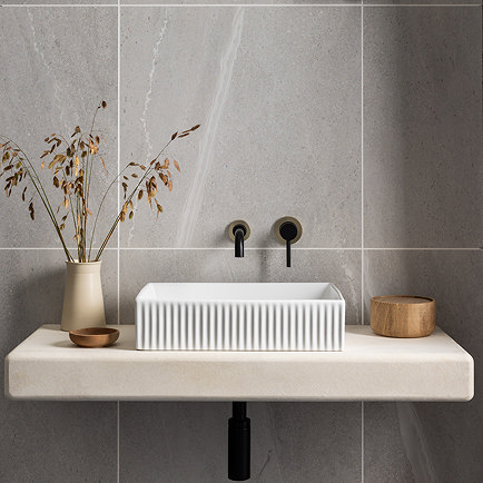 Alana Light Grey Stone Effect Tiles