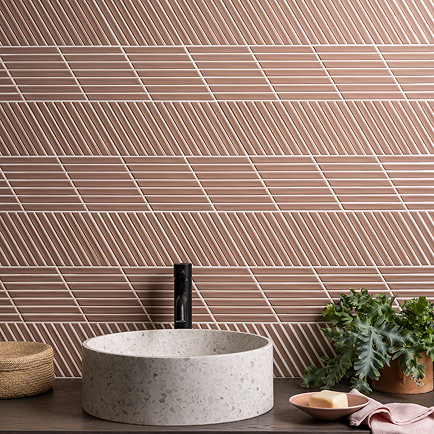 Argyle Parallelogram Terracotta Matt Wall Tiles