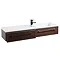 995mm Walnut Wall Hung 1-Drawer Unit with Basin  Profile Large Image