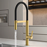 Abode Carbon Professional Kitchen Mixer Tap with Pull Out Spray - Brushed Brass