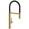 Abode Carbon Professional Kitchen Mixer Tap with Pull Out Spray - Brushed Brass