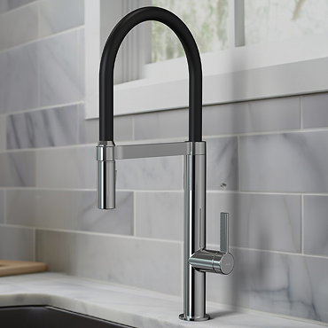 Abode Carbon Professional Kitchen Mixer Tap with Pull Out Spray - Chrome