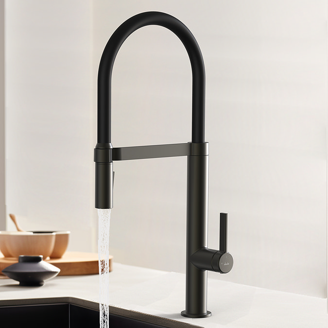 Abode Carbon Professional Kitchen Mixer Tap with Pull Out Spray - Gunmetal