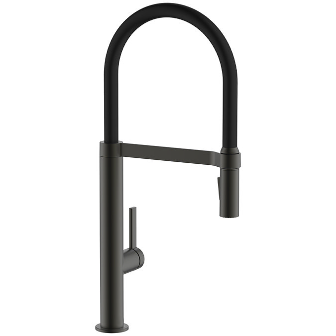 Abode Carbon Professional Kitchen Mixer Tap with Pull Out Spray - Gunmetal