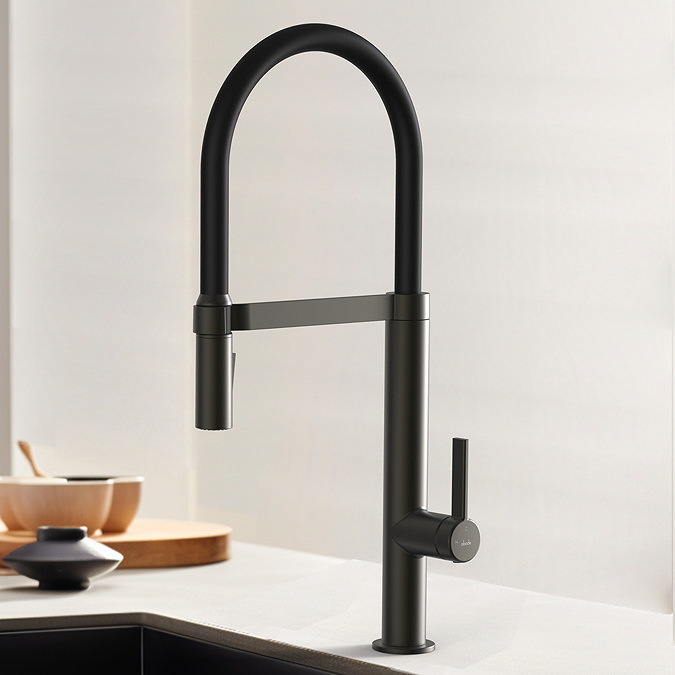 Abode Carbon Professional Kitchen Mixer Tap with Pull Out Spray - Gunmetal