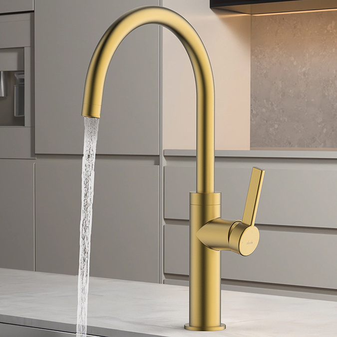 Abode Carbon Single Lever Kitchen Mixer Tap - Brushed Brass