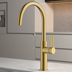 Abode Carbon Single Lever Kitchen Mixer Tap - Brushed Brass