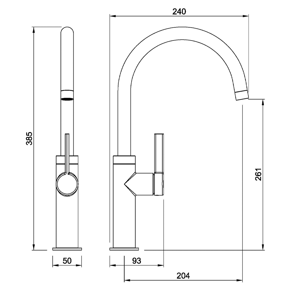 Abode Carbon Single Lever Kitchen Mixer Tap - Gunmetal