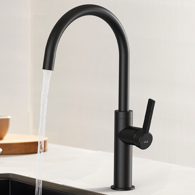 Abode Carbon Single Lever Kitchen Mixer Tap - Matt Black