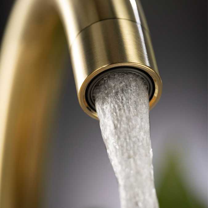 Abode Enstyle Dual Lever Kitchen Mixer Tap - Brushed Brass