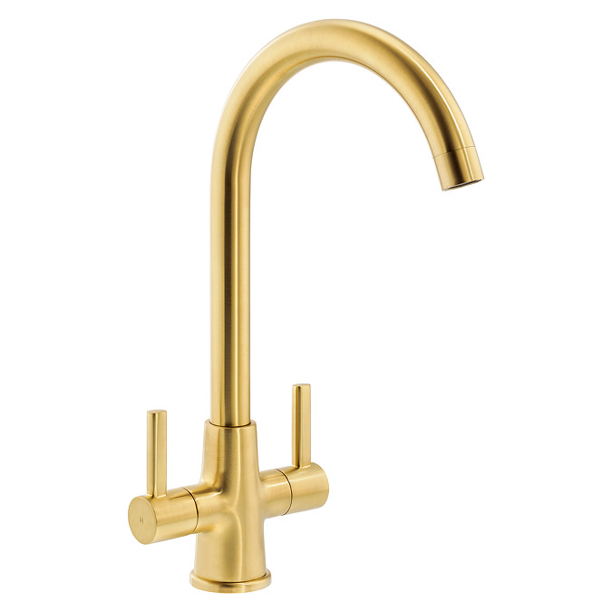 Abode Enstyle Dual Lever Kitchen Mixer Tap - Brushed Brass