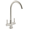 Abode Enstyle Dual Lever Kitchen Mixer Tap - Brushed Nickel