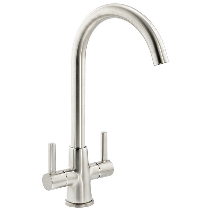 Abode Enstyle Dual Lever Kitchen Mixer Tap - Brushed Nickel