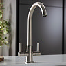 Abode Enstyle Dual Lever Kitchen Mixer Tap - Brushed Nickel
