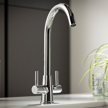 Abode Enstyle Dual Lever Kitchen Mixer Tap - Chrome