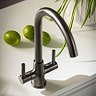 Abode Enstyle Dual Lever Kitchen Mixer Tap - Gunmetal