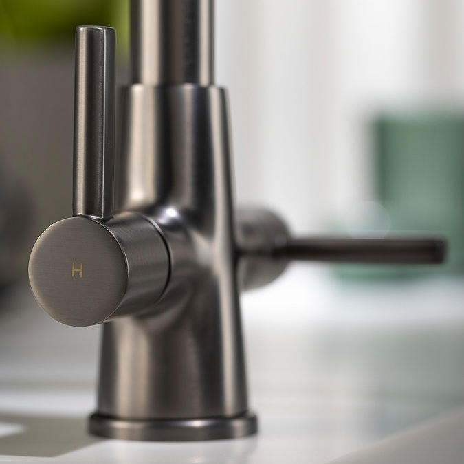 Abode Enstyle Dual Lever Kitchen Mixer Tap - Gunmetal