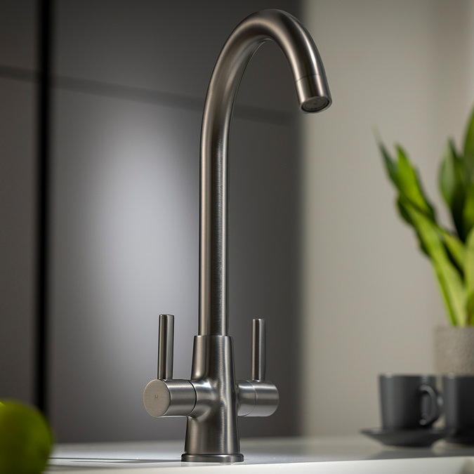 Abode Enstyle Dual Lever Kitchen Mixer Tap - Gunmetal