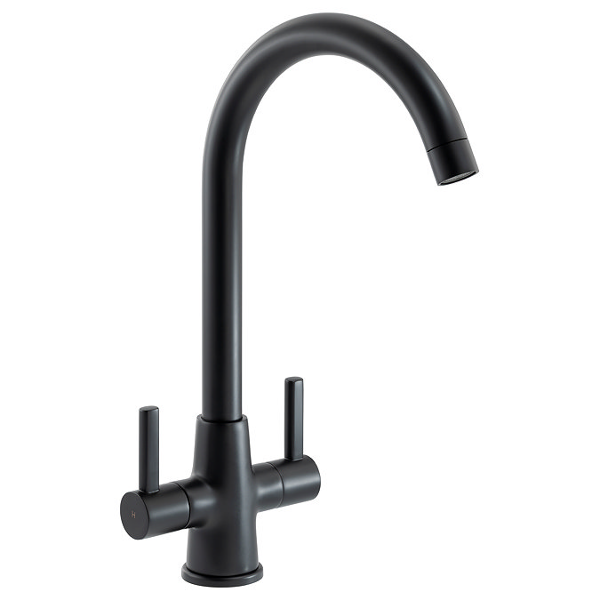 Abode Enstyle Dual Lever Kitchen Mixer Tap - Matt Black