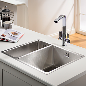 Abode Matrix R15 580 x 440mm 1.5 Bowl Stainless Steel Kitchen Sink