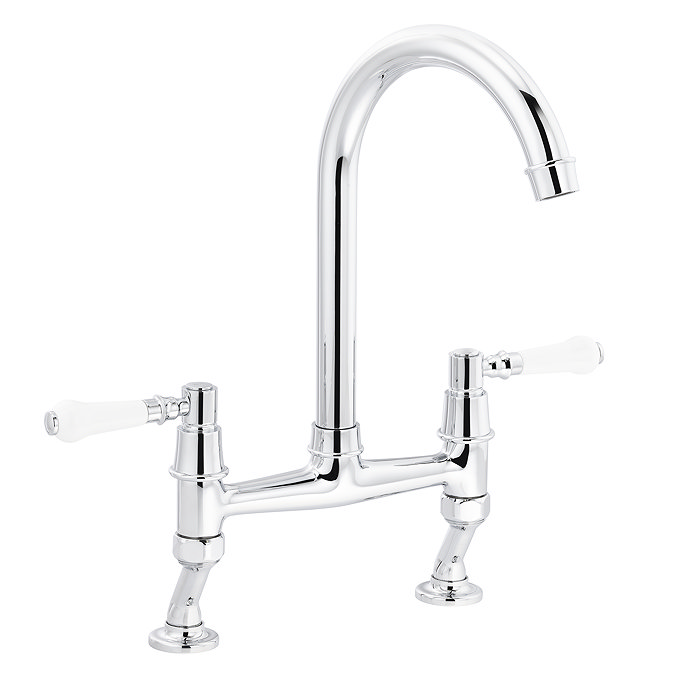 Abode Keswick Traditional Bridge Kitchen Mixer Tap - Chrome