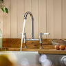 Abode Keswick Traditional Bridge Kitchen Mixer Tap - Chrome