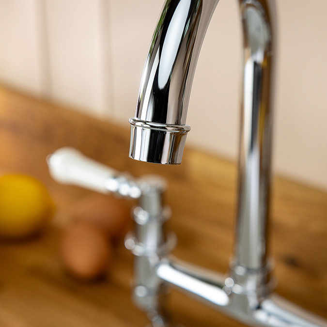 Abode Keswick Traditional Bridge Kitchen Mixer Tap - Chrome