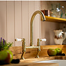 Abode Keswick Traditional Bridge Kitchen Mixer Tap - Brushed Brass