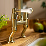 Abode Keswick Traditional Bridge Kitchen Mixer Tap - Brushed Brass