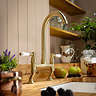 Abode Keswick Traditional Bridge Kitchen Mixer Tap - Brushed Brass