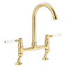 Abode Keswick Traditional Bridge Kitchen Mixer Tap - Brushed Brass