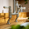 Abode Keswick Traditional Bridge Mixer Tap - Brushed Nickel