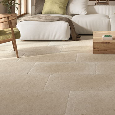 Abramo Beige Concrete Effect Floor Tiles - 600 x 900mm