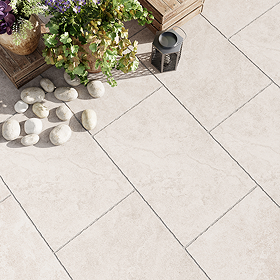 Abriola Beige Tumbled Edge Stone Effect Wall and Floor Tiles - 600 x 900mm