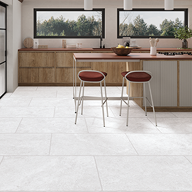 Abriola White Stone Effect Wall and Floor Tiles - 600 x 900mm