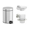 Accents 3-Piece Bathroom Accessory Set - Bin, Soap Dish, Tumbler and Toothbrush Holder