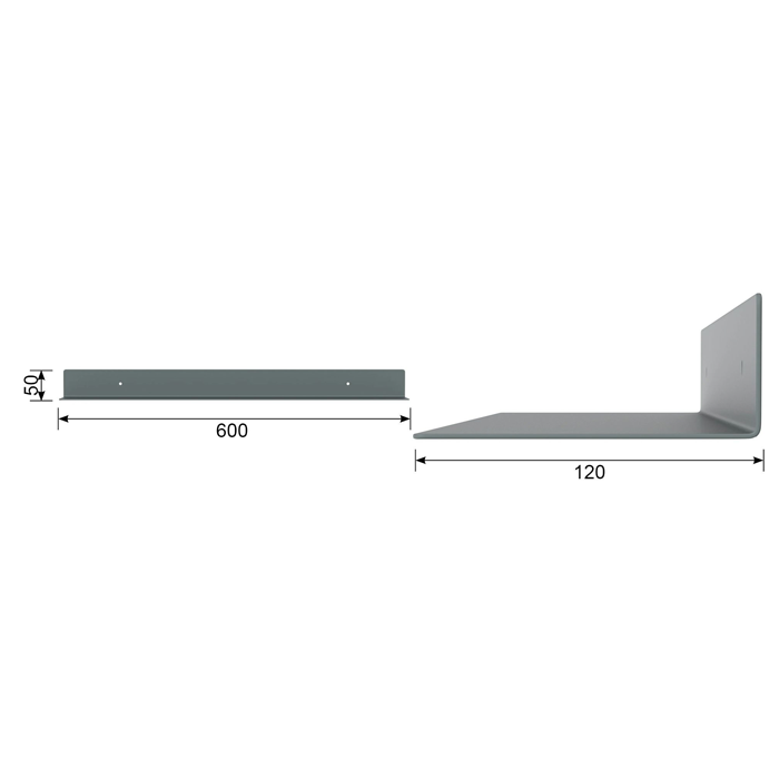 Accents Mono Grey 600mm Bathroom Shelf