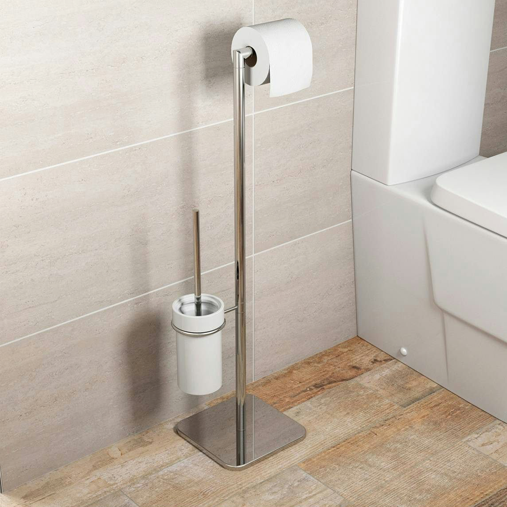 Accents Options Round Freestanding Ceramic Bathroom Butler