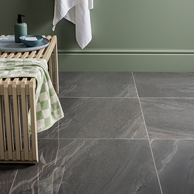 Acudo Anthracite Stone Effect Floor Tiles