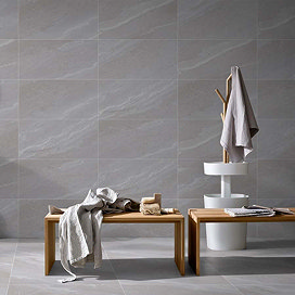 Acudo Stone Grey Effect Wall & Floor Tiles - 300 x 600mm Large Image