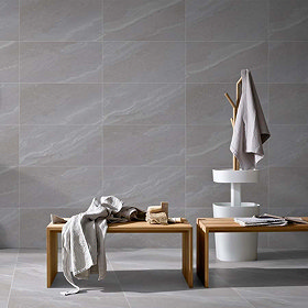 Acudo Stone Grey Effect Wall & Floor Tiles - 300 x 600mm Large Image