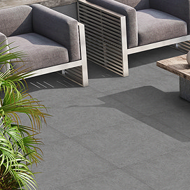 Adalina Dark Grey Stone Effect Wall & Floor Tiles - 600 x 600mm