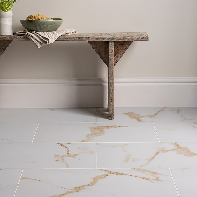 Adamo Gold Marble Effect Tiles - 300 x 600mm